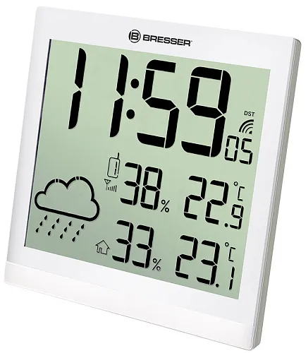foto Estación meteorológica Bresser TemeoTrend JC LCD RC (reloj de pared), blanco