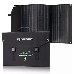 fotografía Cargador solar móvil Bresser de 90 vatios con salida USB
