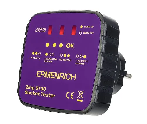 imagen Comprobador de enchufes Ermenrich Zing ST30,  1