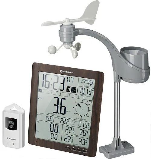 imagen Centro meteo Bresser ClimaTemp XXL con Estación base con Aspecto de Madera