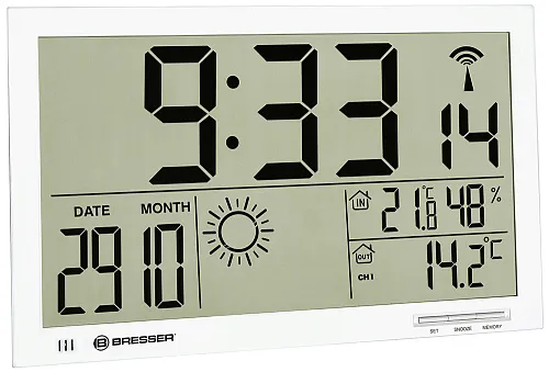 fotografía Reloj de pared Bresser MyTime Jumbo LCD, blanco