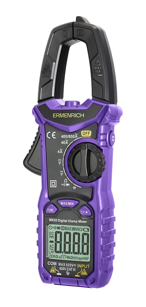 fotografía Amperímetro de pinza digital Ermenrich Ping MK20,  1