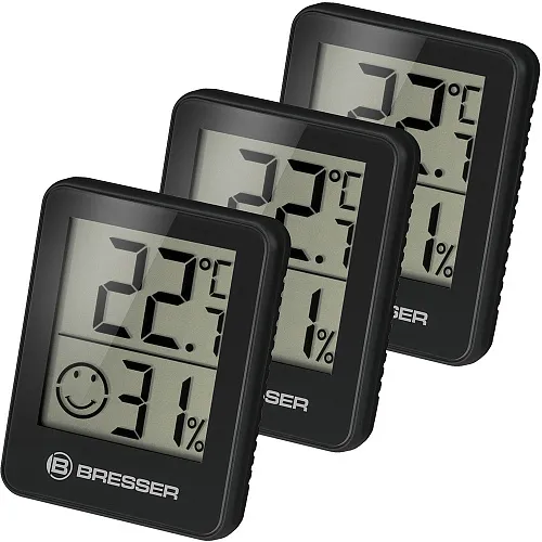 foto Bresser Temeo Hygro indicador de 3 piezas, negro