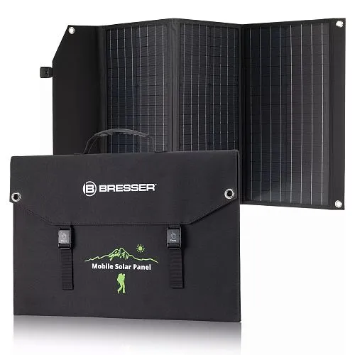 fotografía Cargador solar móvil Bresser de 90 vatios con salida USB,  1