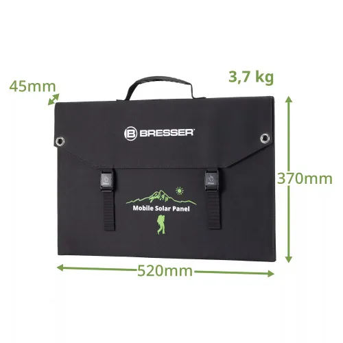 fotografía Cargador solar móvil Bresser de 90 vatios con salida USB,  5
