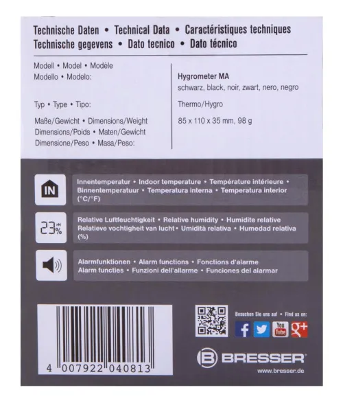 foto Higrómetro Bresser Mould Alert, negro,  10