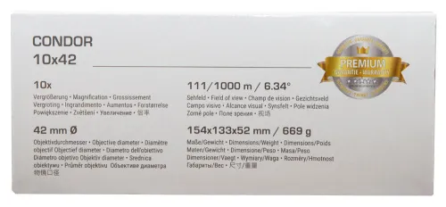 gráfico Prismáticos Bresser Condor UR 10x42,  15