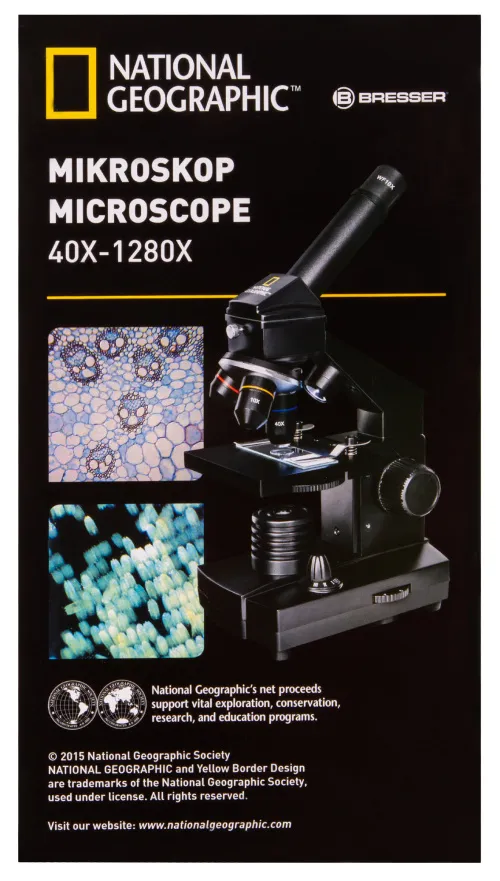 gráfico Microscopio Bresser National Geographic 40–1280x con soporte para smartphone,  21