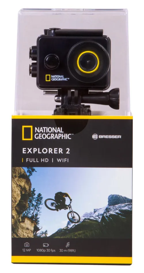 imagen Cámara de acción Explorer 2 de Bresser National Geographic, Full-HD con Wi-Fi,  12