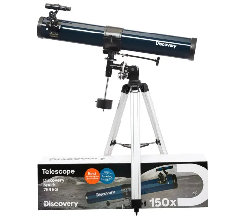 fotografía Telescopio Levenhuk Discovery Spark 769 EQ con libro,  2