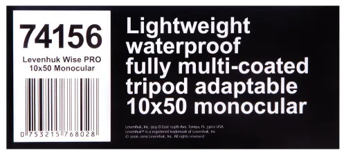 foto Monocular Levenhuk Wise PRO 10x50,  15