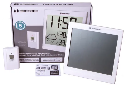 foto Estación meteorológica Bresser TemeoTrend JC LCD RC (reloj de pared), blanco,  2