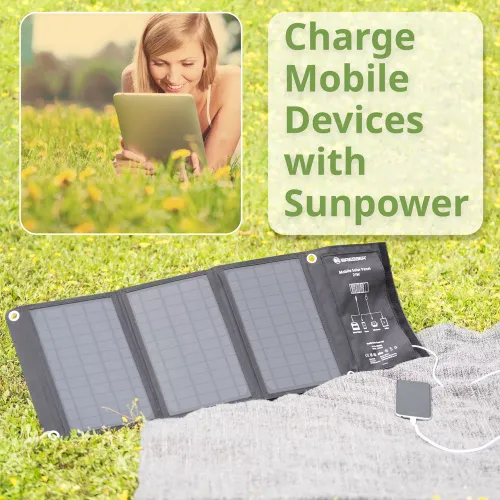 gráfico Cargador solar móvil Bresser de 21 vatios con salida USB,  3