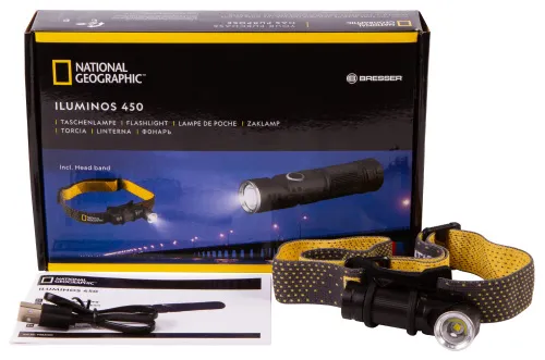 foto Linterna Bresser National Geographic ILUMINOS 450 LED con soporte para la cabeza,  2