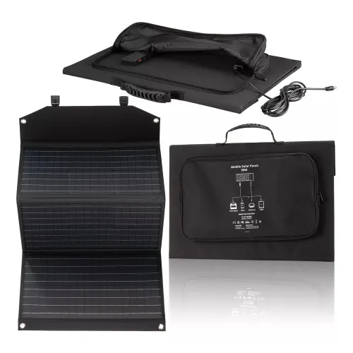 fotografía Cargador solar móvil Bresser de 90 vatios con salida USB,  8