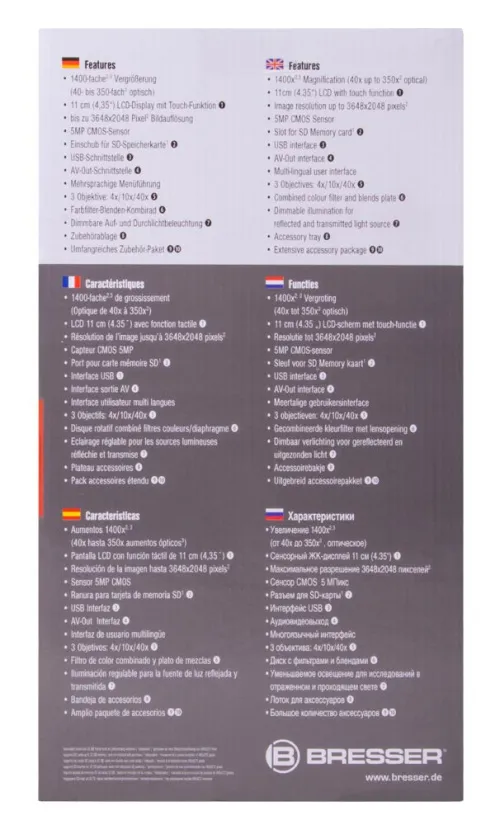 imagen Microscopio digital Bresser Biolux Touch 40–1400x,  19