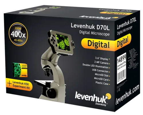 gráfico Microscopio biológico digital Levenhuk D70L,  12