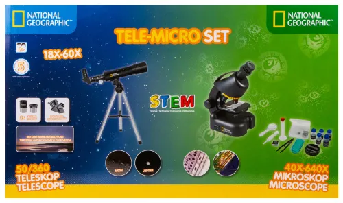 imagen Kit de Bresser National Geographic: Telescopio 50/360 AZ y Microscopio 40–640x,  21