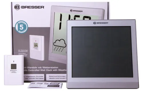 gráfico Estación meteorológica Bresser TemeoTrend JC LCD RC (reloj de pared), plata,  2