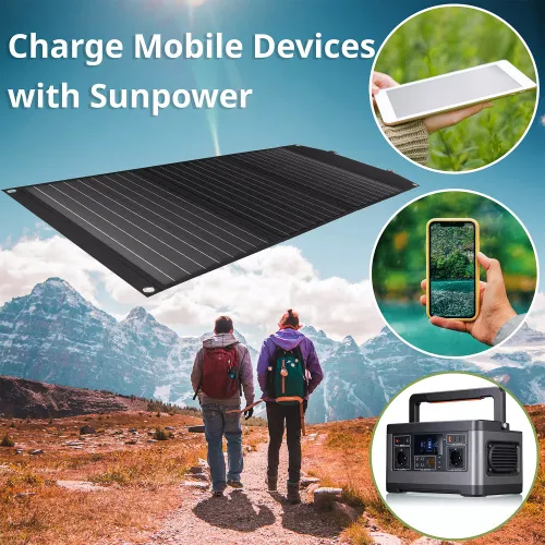 fotografía Cargador solar móvil Bresser de 90 vatios con salida USB,  3