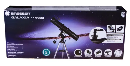 foto Telescopio Bresser Galaxia 114/900 con adaptador de cámara de smartphone,  11