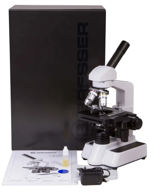 fotografía Microscopio Bresser Erudit DLX 40–1000x,  2
