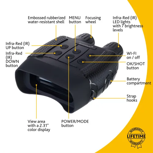 foto Prismáticos digitales de visión nocturna Levenhuk Halo 13X Wi-Fi,  13