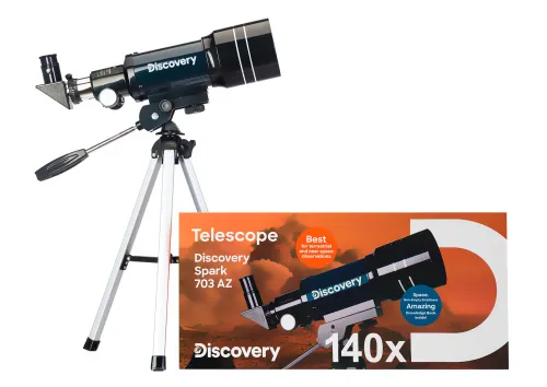 gráfico Telescopio Levenhuk Discovery Spark 703 AZ con libro,  2