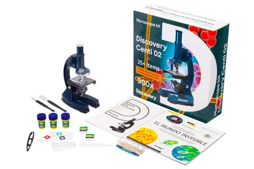 gráfico Microscopio Levenhuk Discovery Centi 02 con libro,  2
