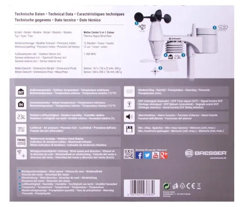 gráfico Estación meteorológica Bresser 5 en 1 con pantalla a color, negra,  14