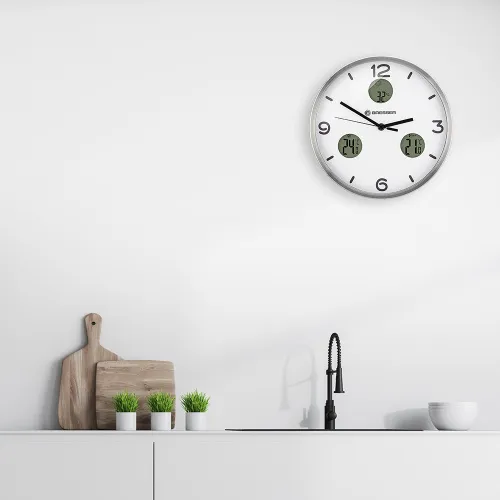 foto Reloj de pared Termo/Higro Bresser Bresser Optus MyTime Bresser MyTime io NX 30 cm, blanco,  3