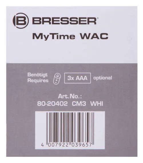 gráfico Despertador de mesa Bresser MyTime WAC, negro,  14