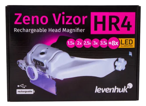 foto Lupa frontal recargable Levenhuk Zeno Vizor HR4,  12