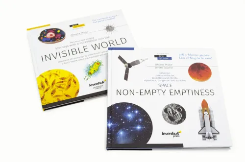 gráfico Libro enciclopédico «Space. Microworld.» (Espacio y microcosmos), edición de dos volúmenes. Tapa dura,  2