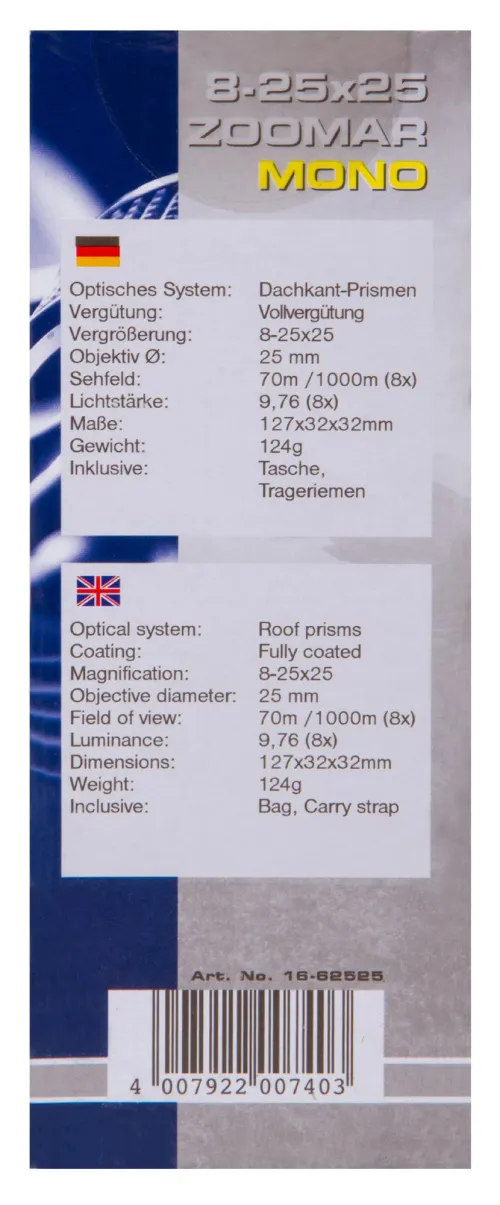 foto Monocular Bresser Zoomar 8–25x25,  10