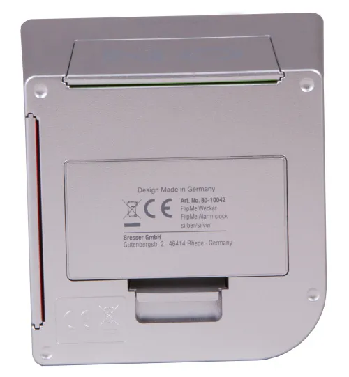 gráfico Despertador de mesa Bresser FlipMe, plata,  8
