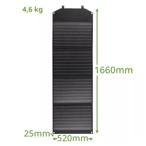 gráfico Cargador solar móvil Bresser de 120 vatios con salida USB,  5