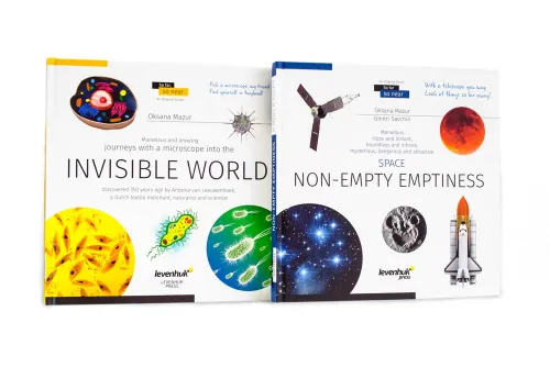 gráfico Libro enciclopédico «Space. Microworld.» (Espacio y microcosmos), edición de dos volúmenes. Tapa dura,  2