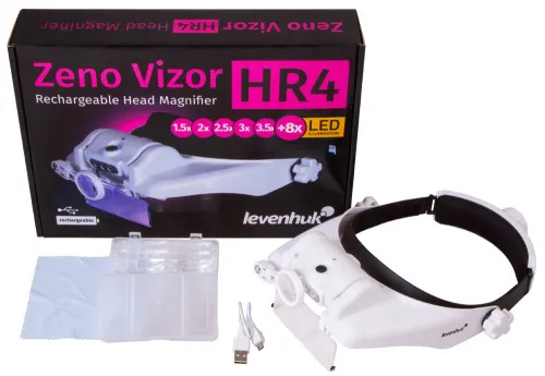 foto Lupa frontal recargable Levenhuk Zeno Vizor HR4,  2