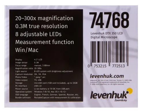 gráfico Microscopio digital Levenhuk DTX 350 LCD,  21