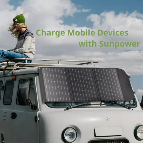 fotografía Cargador solar móvil Bresser de 90 vatios con salida USB,  4