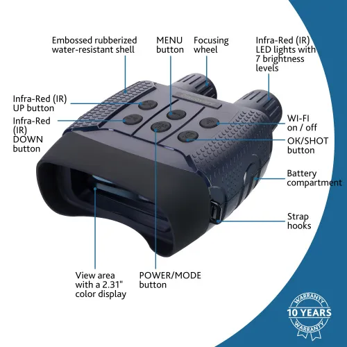 fotografía Prismáticos de visión nocturna Levenhuk Discovery Night BL20 Digital con trípode,  15