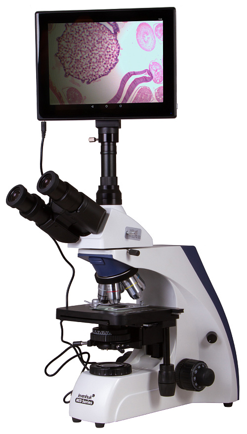foto Microscopio trinocular digital Levenhuk MED D30T LCD